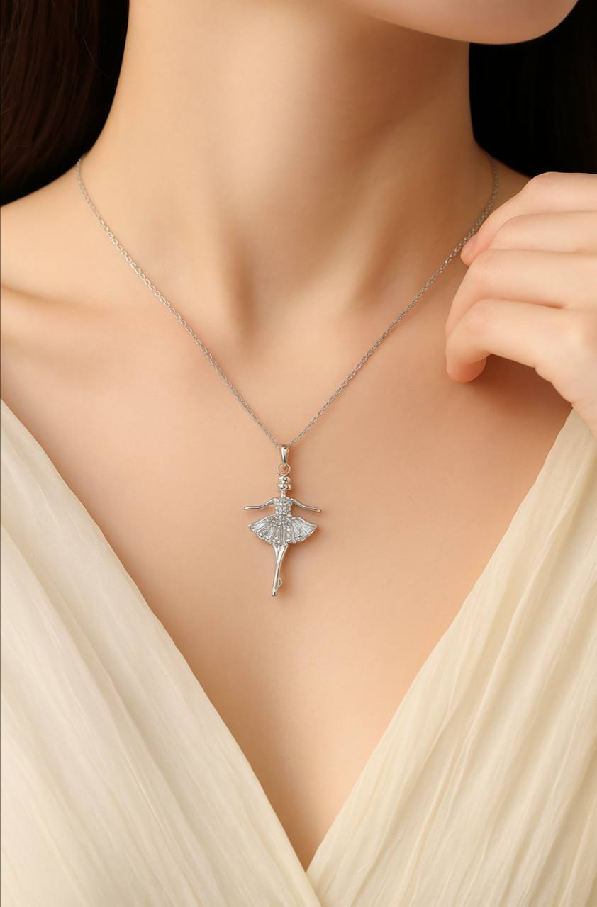 Dancing Elegance Ballerina Pendant Necklace