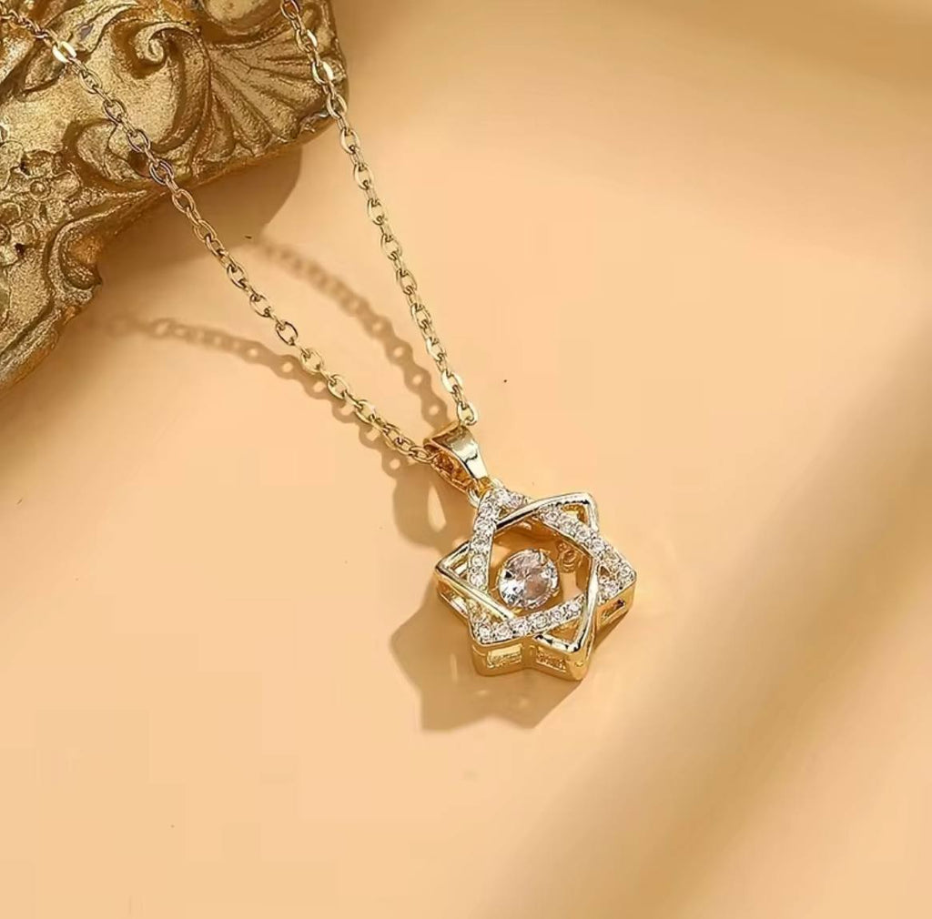 Gold Plated Anti Tarnish Star Elegance Pendant for Girls