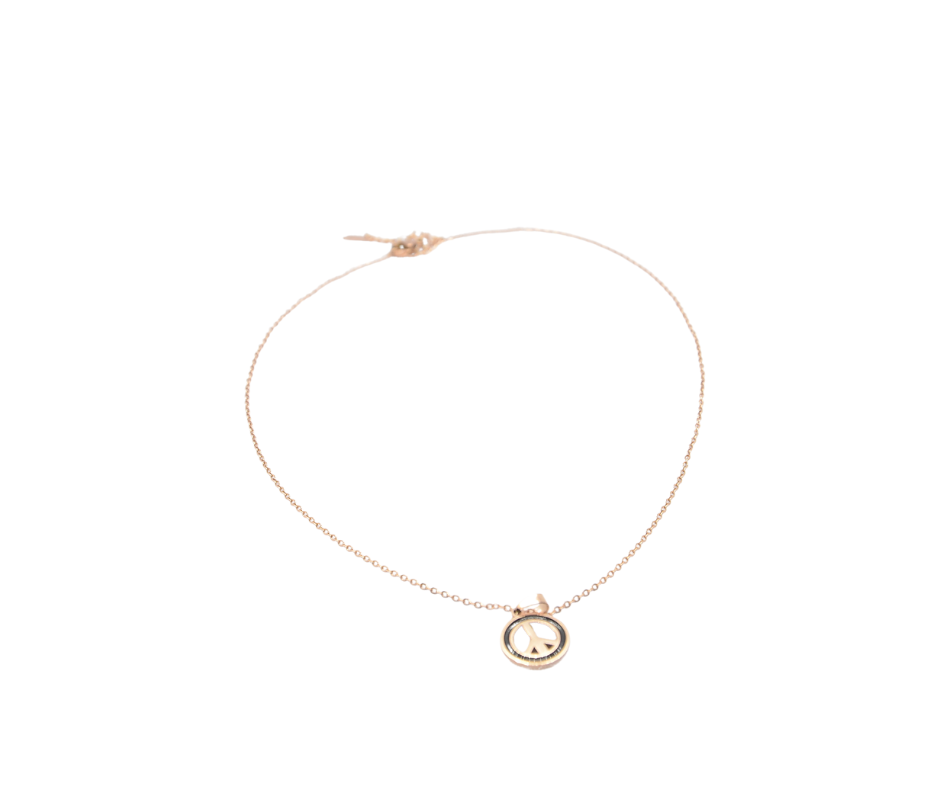 Rose Gold Peace Symbol Necklace