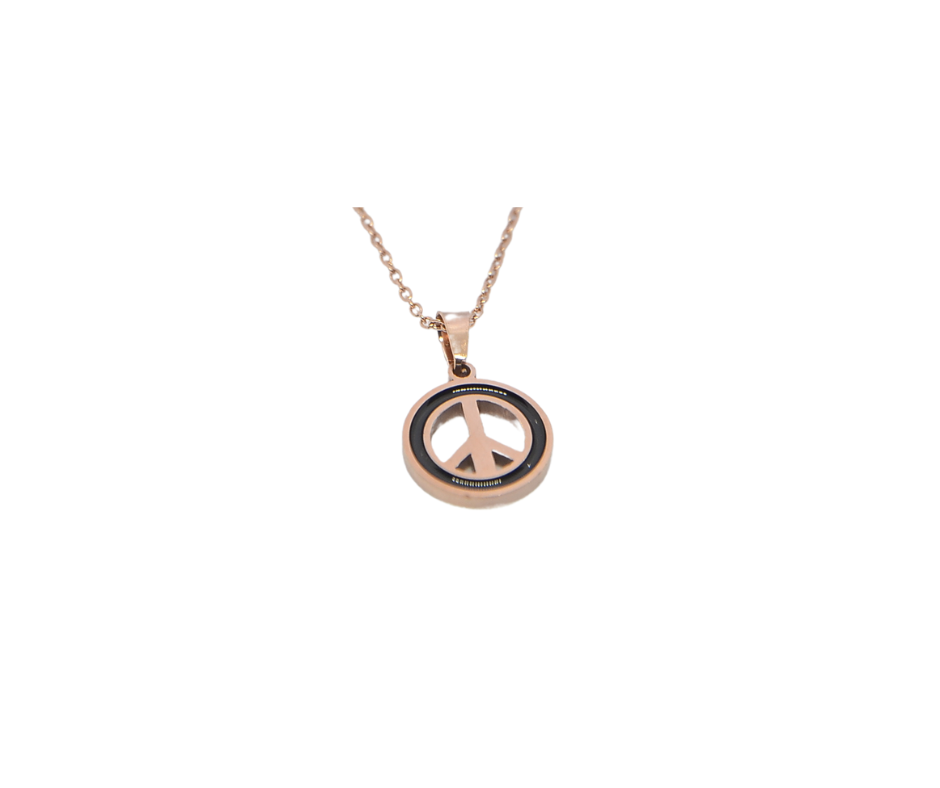 Rose Gold Peace Symbol Necklace
