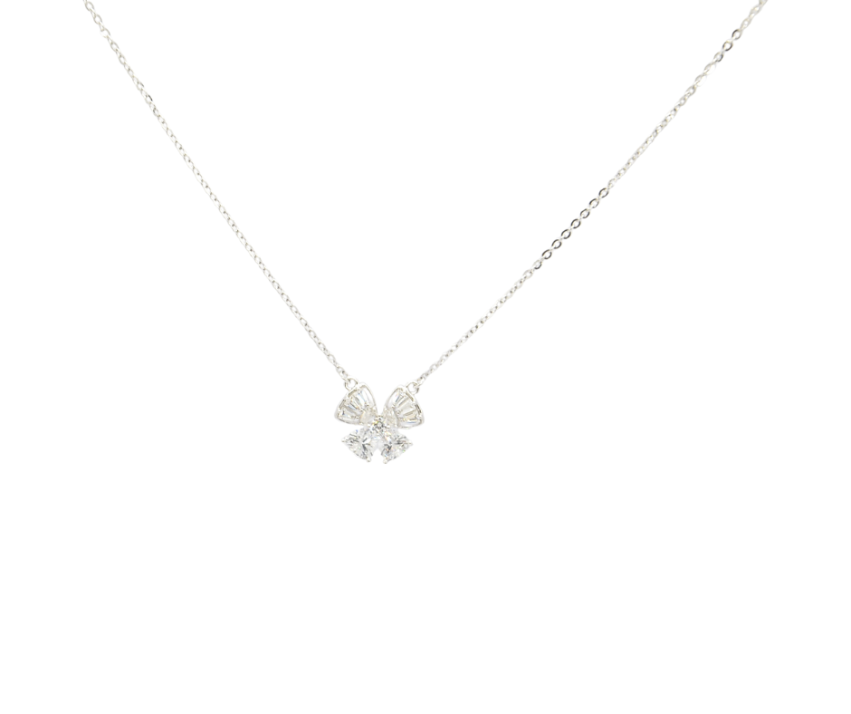 925 Silver Bow Pendant Necklace