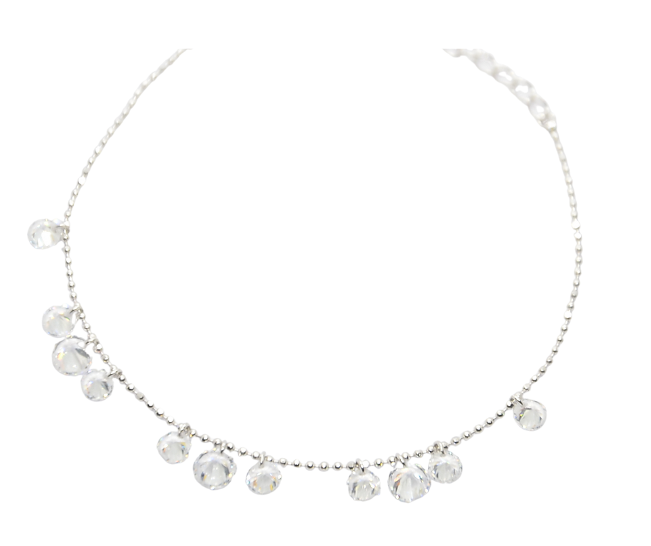 925 Silver Crystal Drop Bracelet