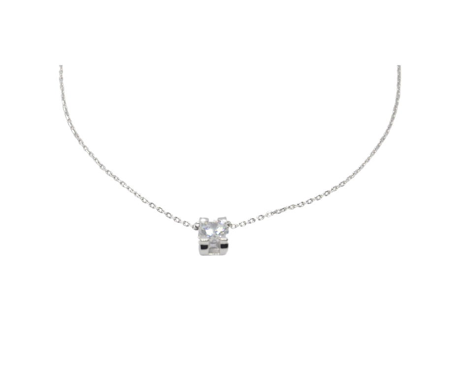 925 Silver Solitaire Pendant Necklace