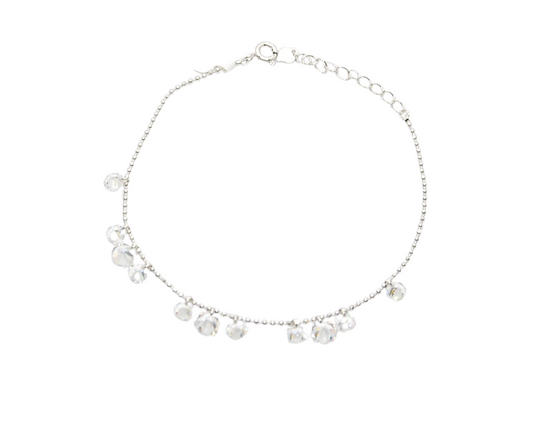 925 Silver Crystal Drop Bracelet