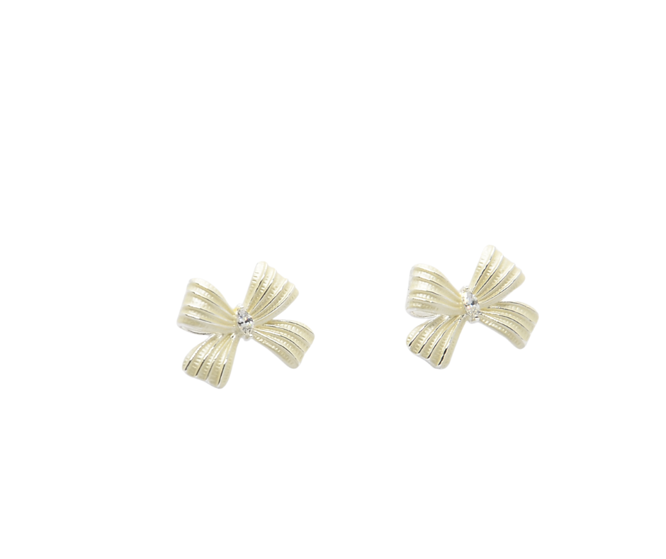 925 Sterling Silver Bow Knot Stud Earrings