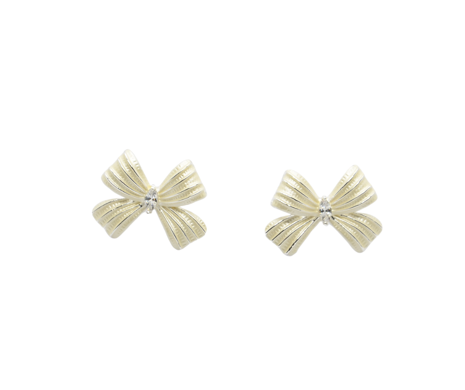 925 Sterling Silver Bow Knot Stud Earrings