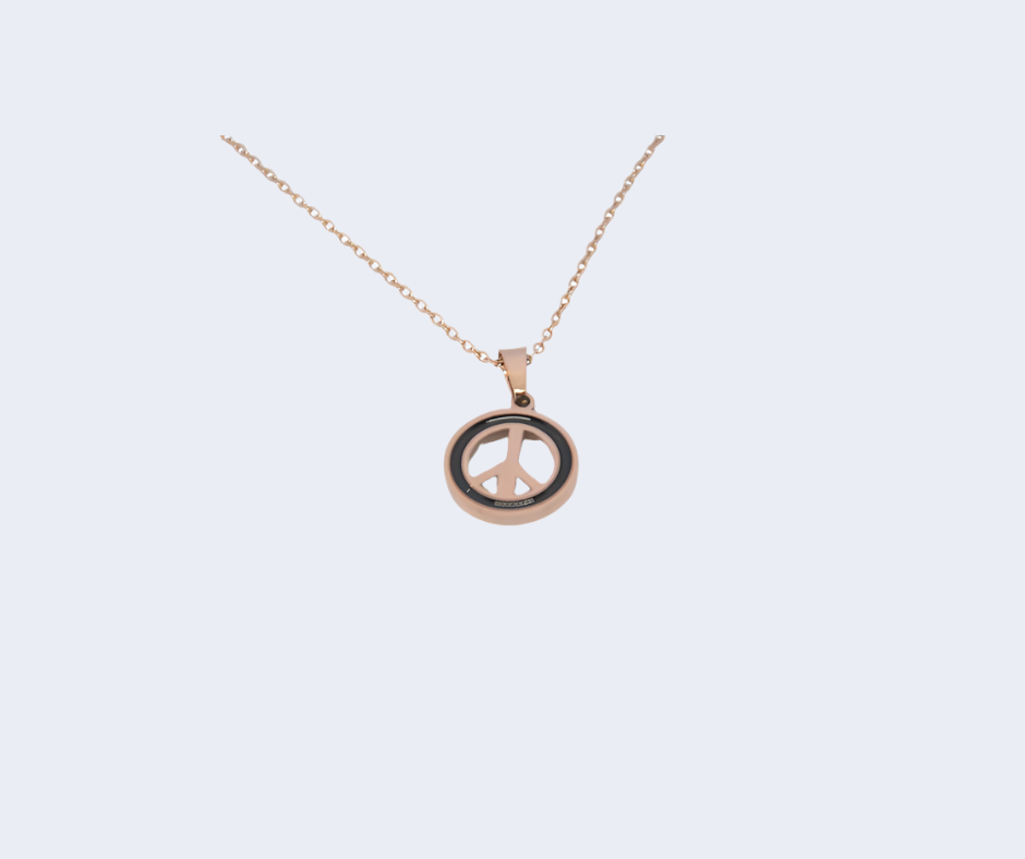 Rose Gold Peace Symbol Necklace