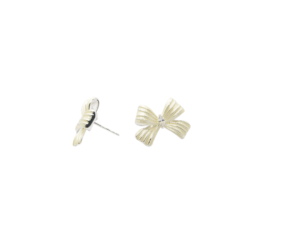 925 Sterling Silver Bow Knot Stud Earrings