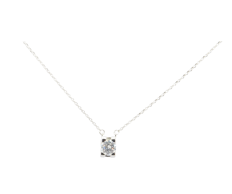 925 Silver Solitaire Pendant Necklace