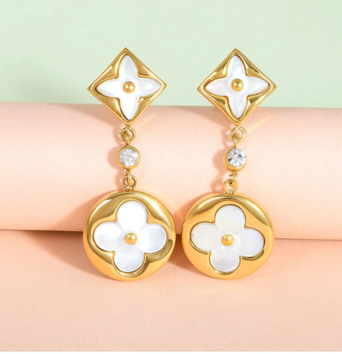 Golden Enchanted Bloom Drop Earrings