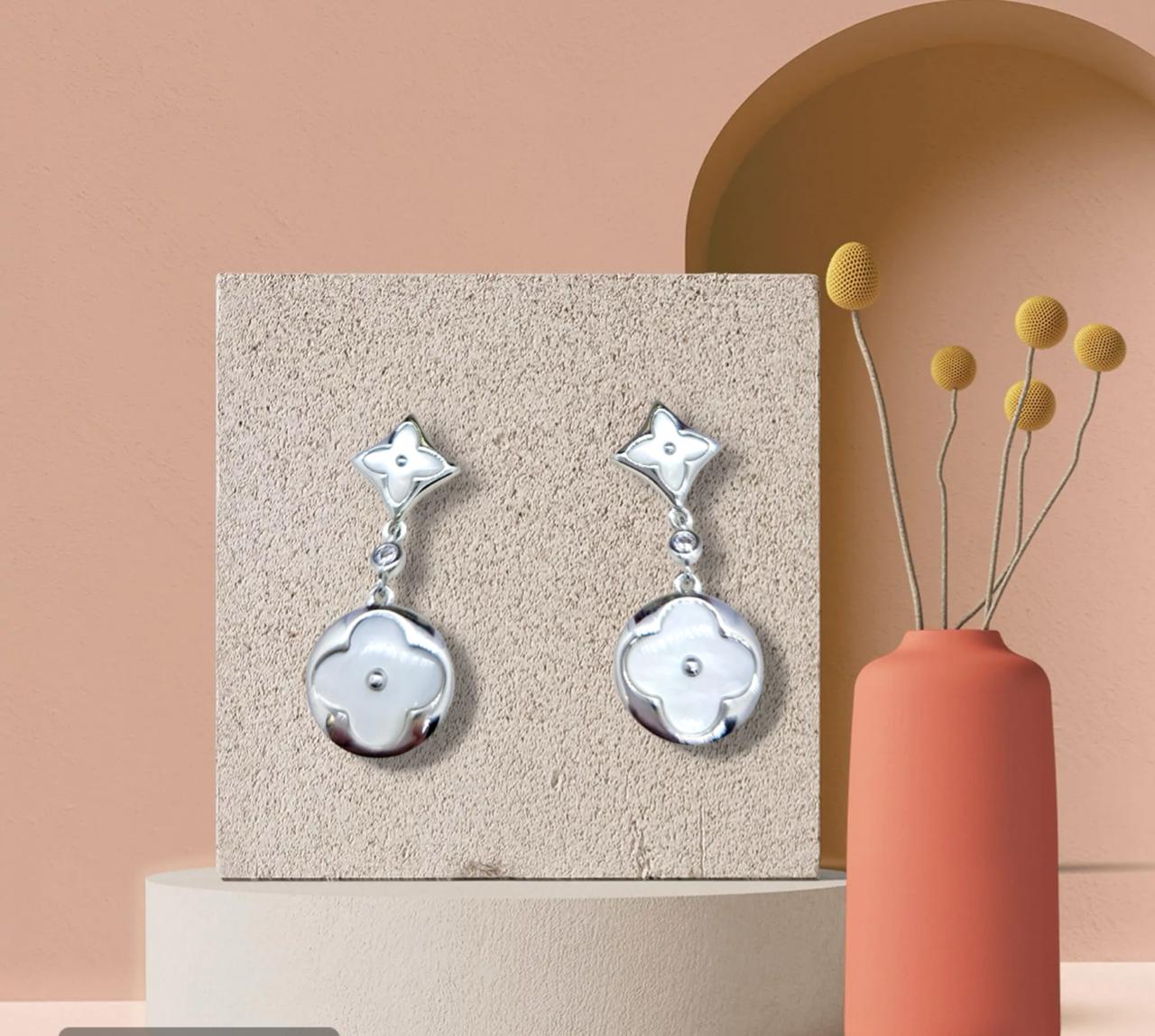 Silver Enchanted Bloom Drop Earrings