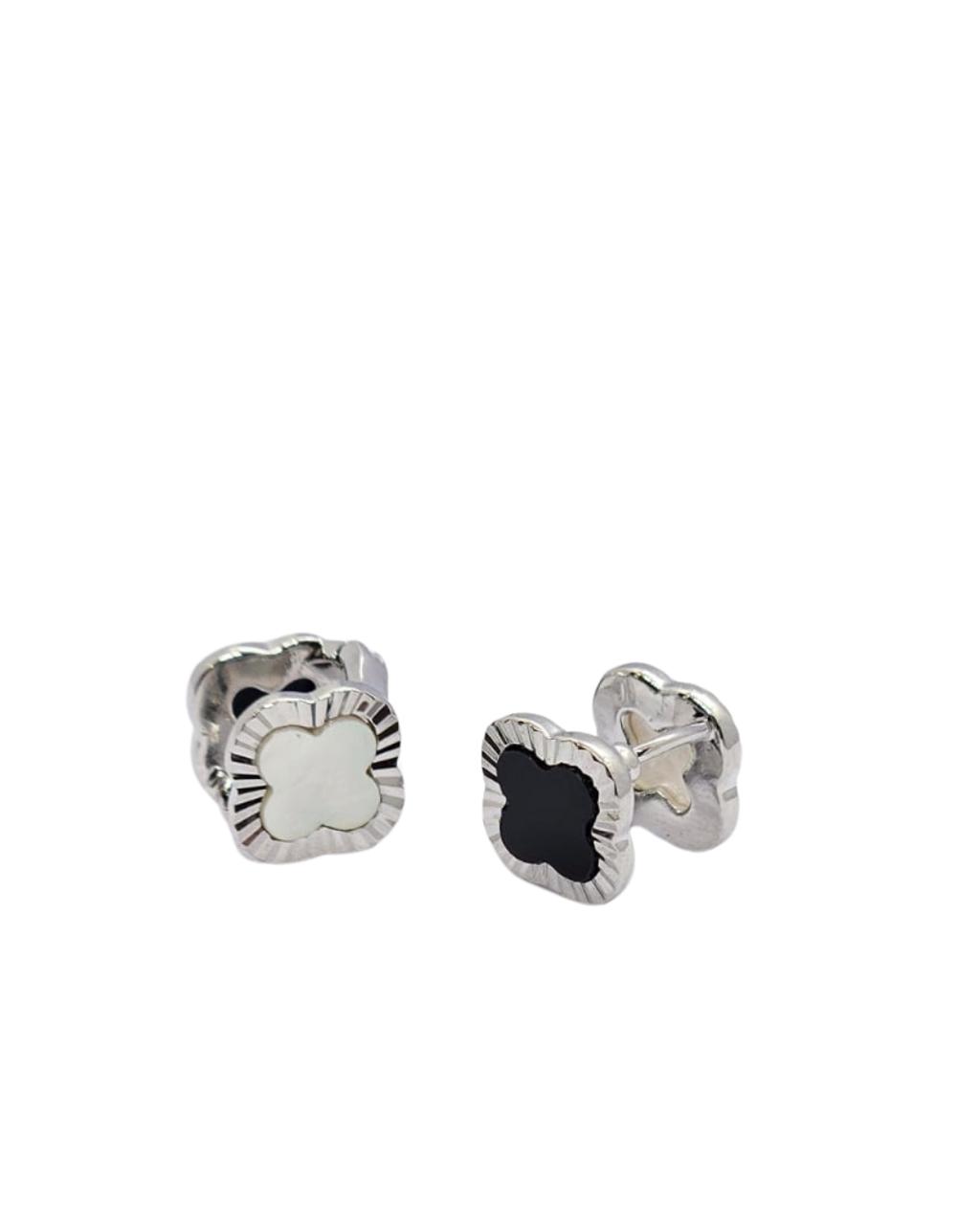 Midnight Silver Reversible Studs