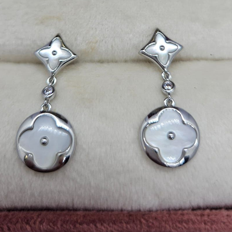 Silver Enchanted Bloom Drop Earrings