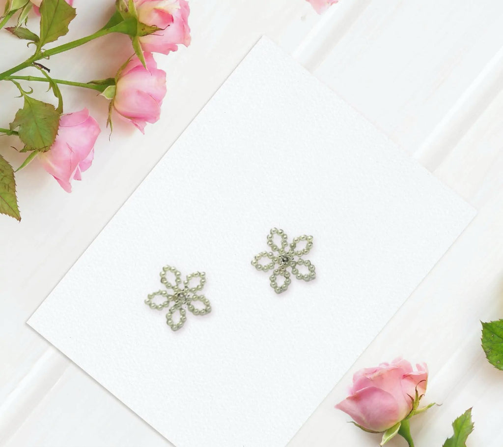 Petal Glow Silver Studs