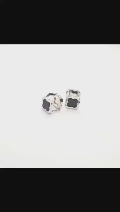 Midnight Silver Reversible Studs