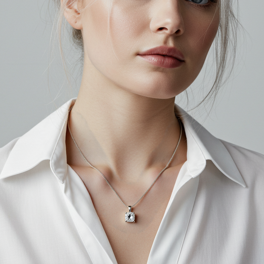 925 Silver Solitaire Pendant Necklace